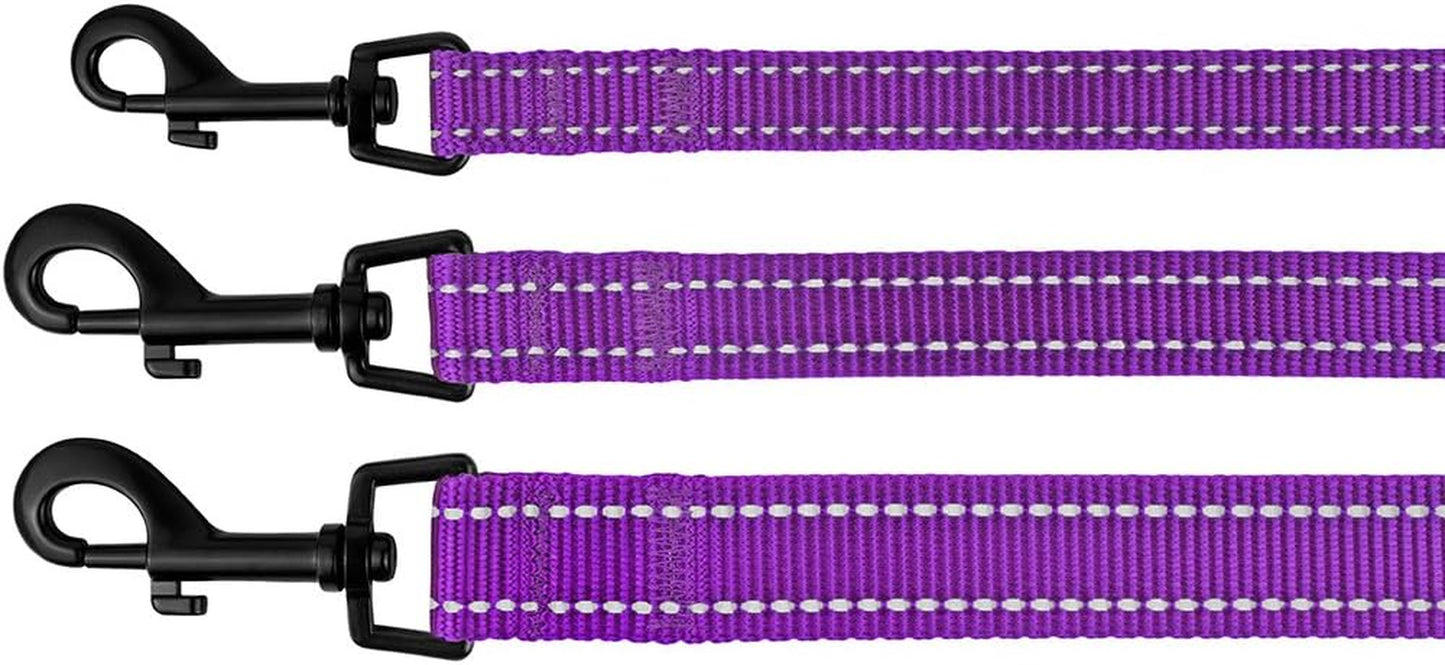 Nylon Dog Leash 5Ft for Daily Outdoor Walking Running Training Heavy Duty Reflective Pet Leashes for Large, Medium & Small Dogs
